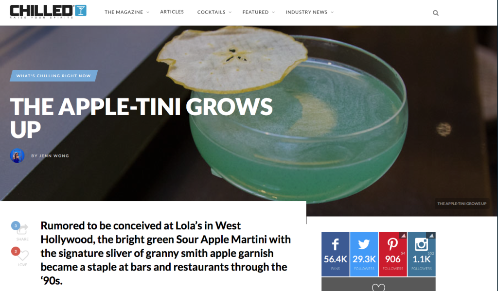 The Apple-tini Grows Up for chilled Magazine